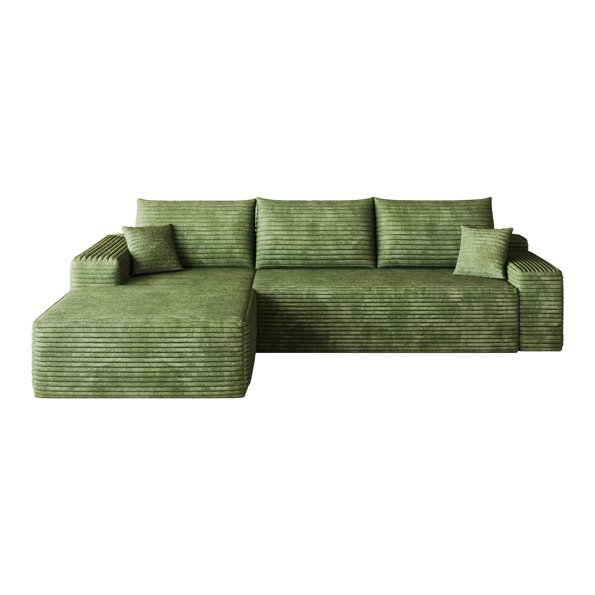 Cloud Sectional Couch 107-Inch with L-Shape Chaise and Deep Seat, Modular Sofa and Corner Couch for Living Room Bedroom, No Assembly Required, Green