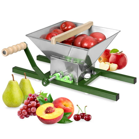 Best Choice Products 7-Liter Stainless Steel Manual Fruit and Apple Crusher Juicer Press Accessory Equipment w/ Side Supports, Crank (Angel Juicer Best Price)