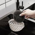 thumbnail image 2 of Cesta de almacenamiento colgante para fregadero de cocina, accesorios para rejilla de drenaje de esponja, color blanco, 2 of 5