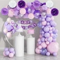 thumbnail image 6 of Purple Birthday Party Decoration Balloon Arch Kit, Macaron Purple Rain Curtain Balloon, Happy Birthday Banner for Anniversary, 6 of 7