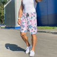 thumbnail image 6 of Logiee Sea Shells 3 Print Men's Pajama Shorts with Drawstring & Pockets,Sleep Shorts for Men,Sleepwear Bottoms,Elastic Waistband Loungewear-4X-Large, 6 of 6