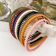 thumbnail image 2 of Diadema elástica de color liso para mujer, antideslizante, con trenza esmerilada, para organizar el cabello roto, para el lavado facial, para el baño, con dientes., 2 of 8