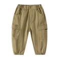 thumbnail image 2 of Toddler Joggers Cargo Sweatpants Elastic Waist Straight Baby Boys Long Pants Fall Lightweight Trousers with Pockets ﻿, 2 of 3