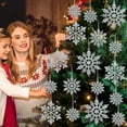thumbnail image 5 of CoreLiving Silver Snowflakes Christmas Ornaments Bulk Pack - Plastic Hanging Snowflake Decorations for Holiday Winter Party Christmas Tree Decor, 36 Count, 5 of 5