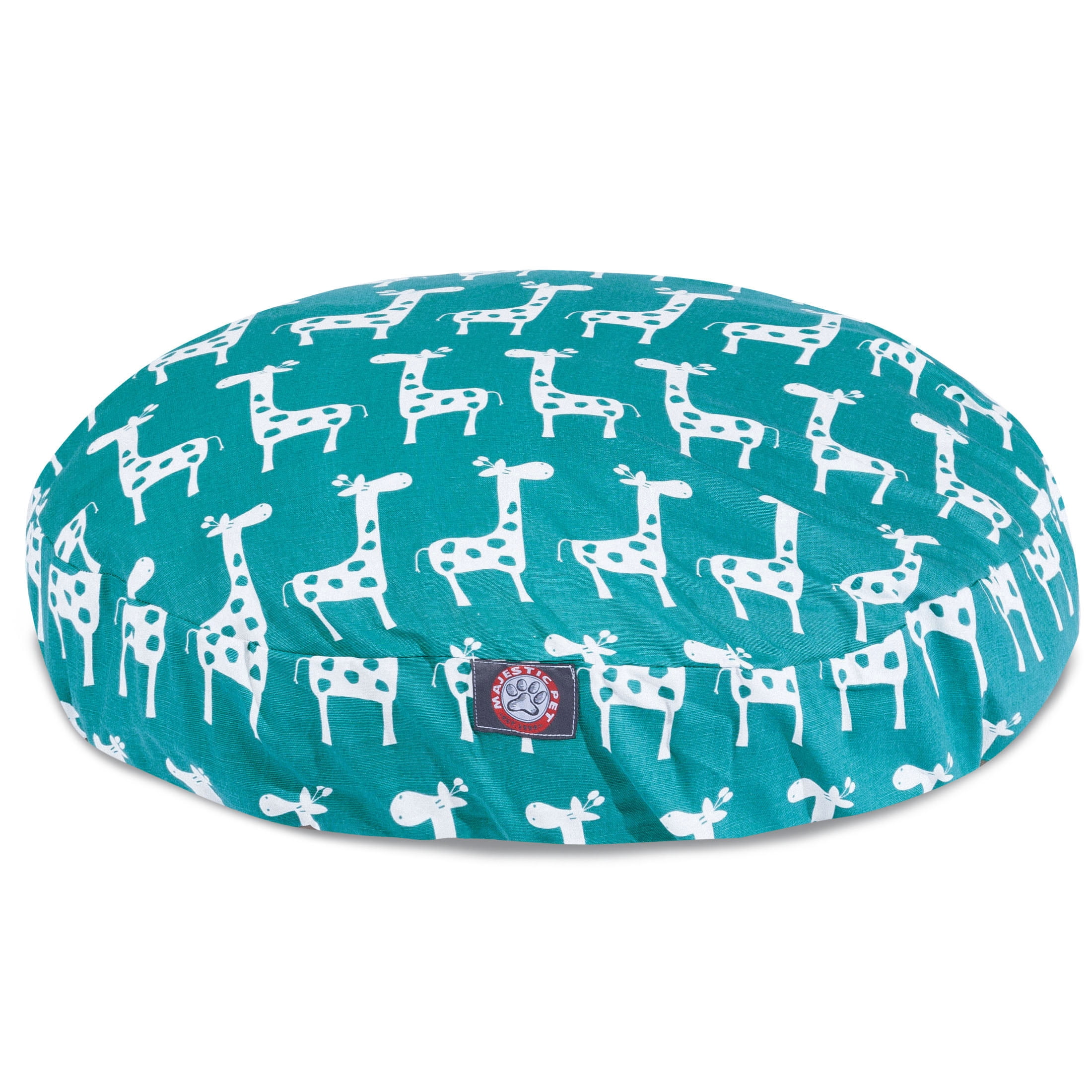Majestic Pet Stretch Round Dog Bed Cotton Twill Removable Cover Turquoise Large 42 x 42 x 5