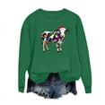 thumbnail image 6 of Nmnitkp Sweatshirt For Women Round Neck Hoodless Christmas Printed Casual Loose Sweatshirt Green,XL, 6 of 6