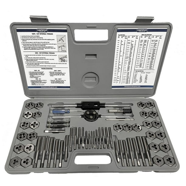 Champion Cutting Tool 60 Pc Nc Nf Metric Tap And Die Set Walmart Com
