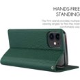 thumbnail image 4 of Wallet Case for iPhone 12 Mini with RFID Blocking Card Slots,Headset Winder,Flip Folio Magnetic Closure,Kickstand,Cash Pockets Wrist Strap Cover Case for iPhone 12 Mini 5.4",Deep Green, 4 of 18