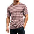 thumbnail image 5 of Mfakffe Shirts For Men Casual Striped T-Shirts Short Sleeve Crewneck Basic Tee, 5 of 5