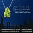 thumbnail image 2 of Gem Stone King 14K White Gold Green Peridot Pendant Necklace for Women | 2.98 Cttw | Gemstone August Birthstone | Pear Shape 12X8MM | With 18 inch Chain, 2 of 6