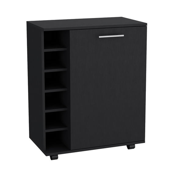 Wick Bar Cart-Living Room-Black