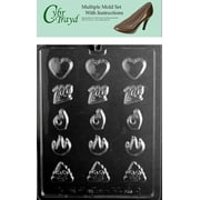 Assorted Bite Size Emojis Chocolate Candy Mold with Exclusive Cybrtrayd Copyrighted Molding Instructions, Pack of 3