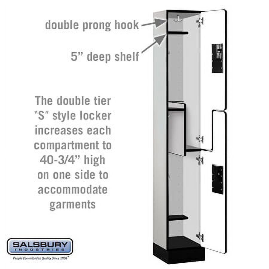SalsburyIndustries  Double Tier S Style 1 Wide 6 ft. X 15 in. Designer Wood Locker - Gray - image 3 of 4