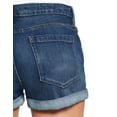 thumbnail image 5 of Necooer Women's Mid Rise Stretchy Denim Shorts Ripped Folded Hem Short Jeans(Large,Dark blue), 5 of 5
