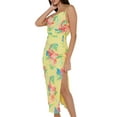 thumbnail image 3 of Coduop Women Long Bodycon Dress Floral Cowl Neck Sleeveless Cami Dress Slit Backless Party Dress, 3 of 5