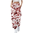 thumbnail image 2 of WILLBEST Pantalones Deportivos Casuales para Mujer, Cómodos, con Cordón y Estampado Floral, para Uso Diario Mediana, 2 of 4