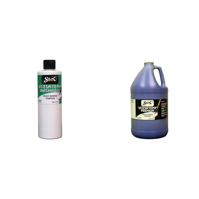 Pintura al temple Casafoyer Versatemp blanca 473 ml y azul 3,78 L