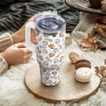 thumbnail image 3 of Fall Tumbler with Lid and Straw 40oz,White Pumpkin Maple Leaf Vacuum Autumn Insulated Leak Proof Tumbler,Farmhouse Cute Gifts Women Girls,Thanksgiving Accessories Stainless Steel Coffee Cup, 3 of 6