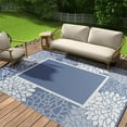 thumbnail image 2 of XNKOLMJ Outdoor Rug Carpet Waterproof Patio Rug 5x8 ft-Portable RV Camping Rug Mat-Non Fading Outdoor Area Rug for Deck Picnic Balcony Backyard Porch Beach Reversible Black &amp; White, 2 of 6