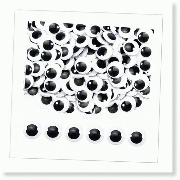 300pcs 20mm Self-Adhesive Black Wiggle Googly Eyes for Decorations