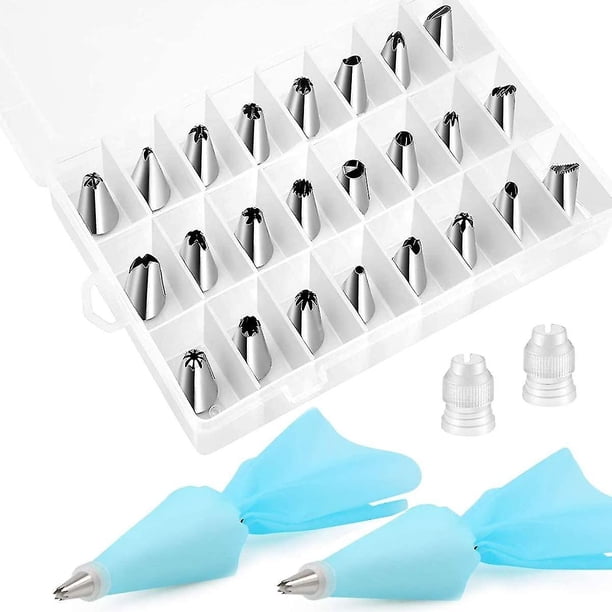 Tip Set 24 Pieces Stainless Steel Piping Tips Set For Cake Decorating - Cookies ...