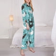 thumbnail image 4 of Kll Lovely Roosters Print Women'S Long Sleeve Pajamas With Pants Sleepwear Loungewear 2 Set-Xx-Large, 4 of 9