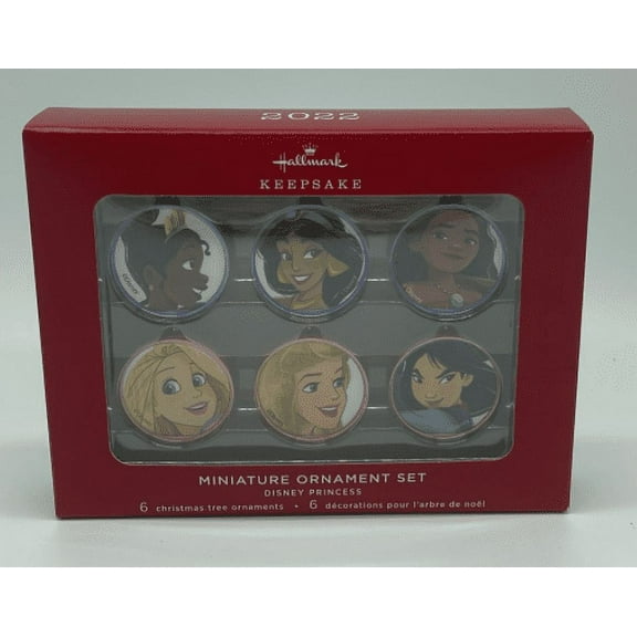 Hallmark 2022 Miniature Disney Princess Christmas Ornaments Set New with Box