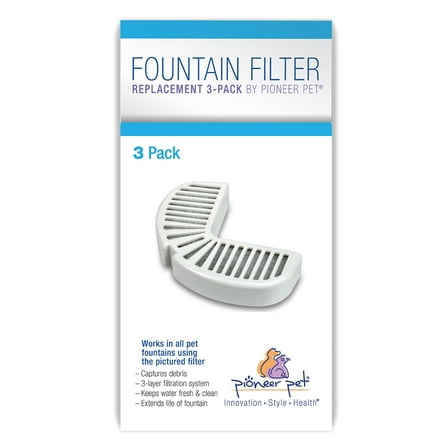 Pioneer Pet Replacement Filters for Stainless Steel Fountains 3 pk
