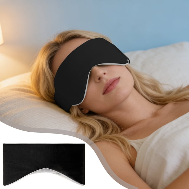 Ohmyroo Dual Sided Reversible Eye Mask 6.69 Inch Breathable Soft Blindfold Travel Nap Night Sleep