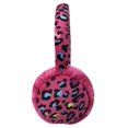 thumbnail image 3 of Girls Soft Plush Padded Knitted Design Adjustable Winter Earmuffs, Fuchsia Cheetah Print, One Size, 3 of 3
