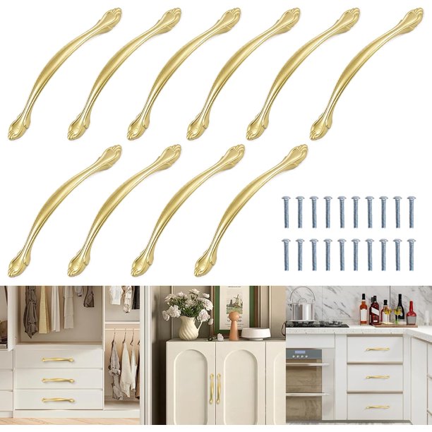 Tiradores para Cajones, 10 Piezas Manijas para Gabinetes, Jaladeras para Cajones Agarraderas Tiradores para Gabinete, Jaladera con Tornillos de Instalación para Mueble para Cocina, Baño y Dormitorio