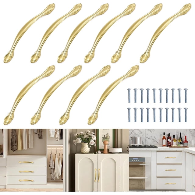 Tiradores para Cajones, 10 Piezas Manijas para Gabinetes, Jaladeras para Cajones Agarraderas Tiradores para Gabinete, Jaladera con Tornillos de Instalación para Mueble para Cocina, Baño y Dormitorio
