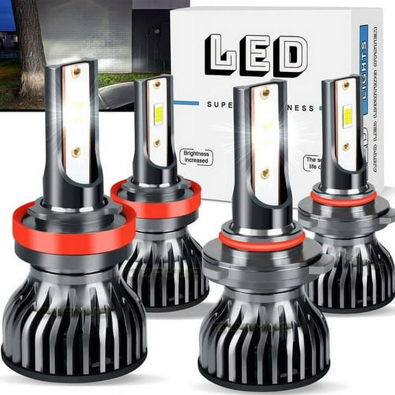 4PC 6000K LED Headlight High Low Beam Bulbs Kit Bright for 2011-2014 Dodge Charger