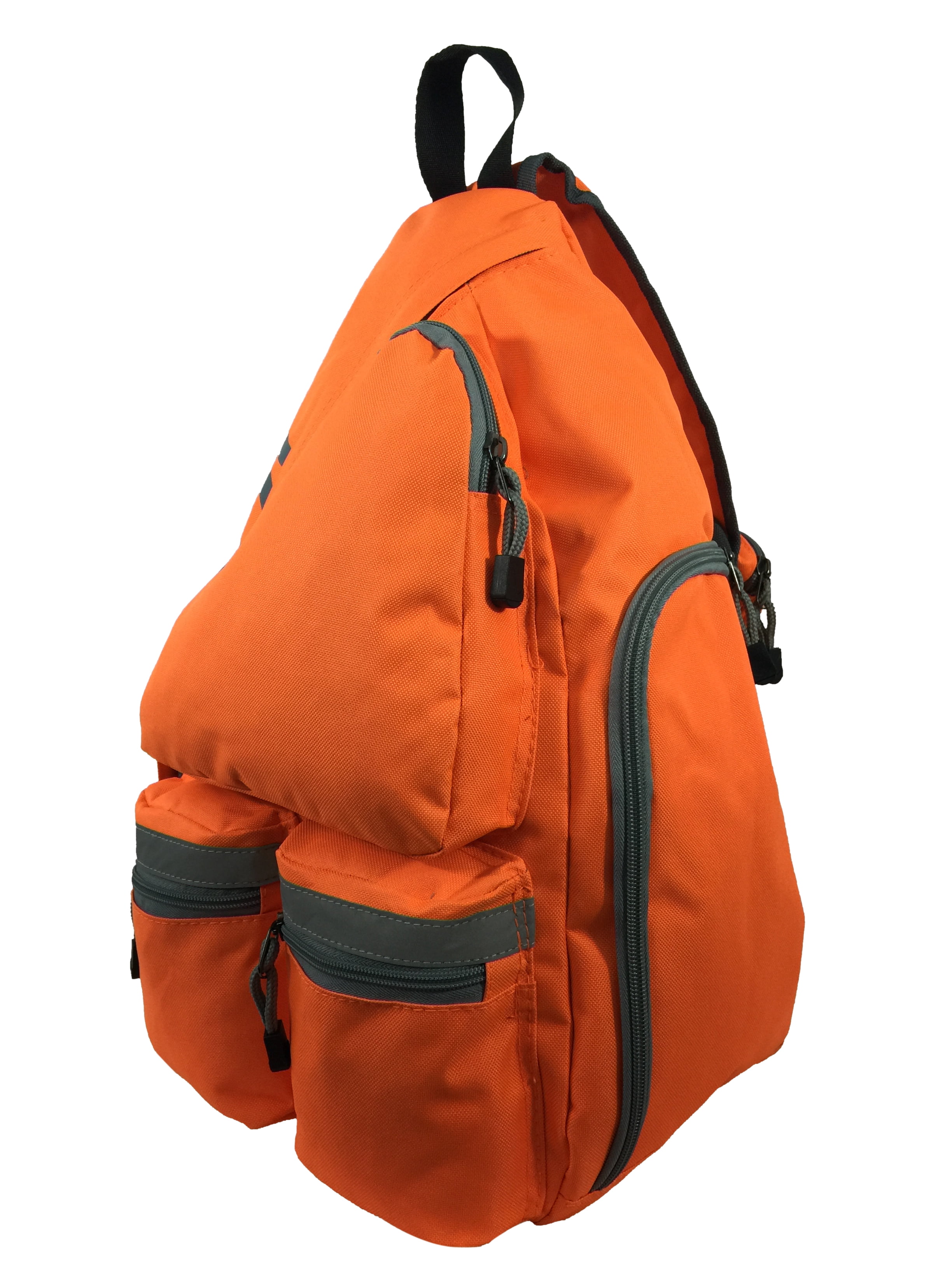 K-Cliffs 20 inch Unisex Reflective Sling Backpack Bright Orange Student Bookbag Travel Daypack Safety