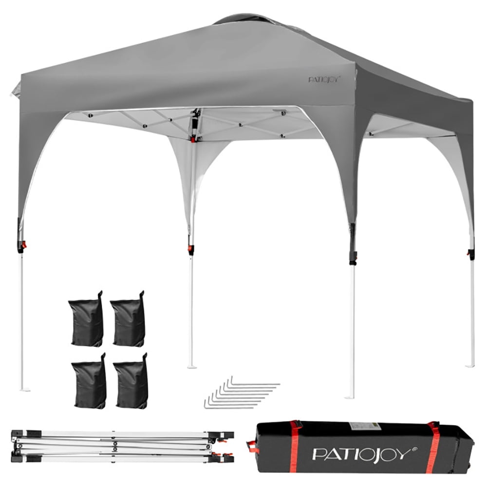 Aimee Lii 10 x 10 Feet Outdoor Pop-up Camping Canopy Tent with Roller Bag, Backyard Canopy Gazebo, Gray Aimee Lii 10 x 10 Feet Outdoor Pop-up Camping Canopy Tent with Roller Bag, Backyard Canopy Gazebo, Gray