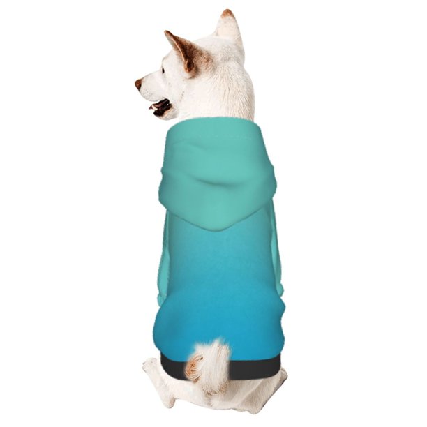 Fotbe Teal Turquoise Sudadera con Estampado para Perros Pequeños – Suéter con Capucha para Mascotas, Tela Suave de Forro Polar con Bolsillo-Medium