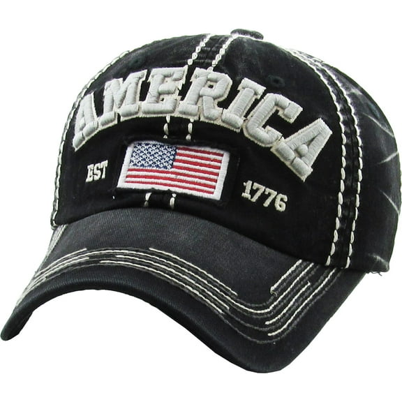 America USA Vintage Distressed Washed Adjustable Baseball Cap Dad Hat