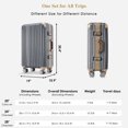thumbnail image 6 of 24in Carry On Luggage with Aluminum Frame, Hard Shell Suitcase Cup Holder& USB Port, Lightweight Luggage with Spinner Wheels and TSA Lock, Travel Trolley Case For Short Business Trips, Dark Gray, 6 of 9