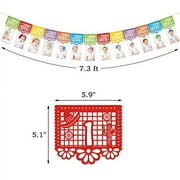 KITTICCINO Mexican fiesta 1st Birthday Photo Banner Papel Picado UNO Garland Milestone Photo Bunting Baby Newborn to 12 Month Cino de Mayo Party Decorations