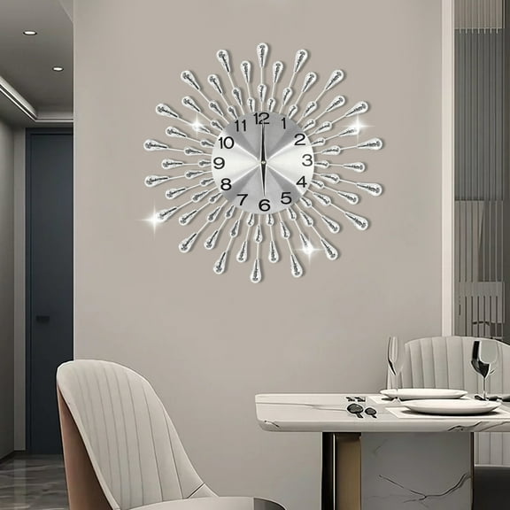 Dwellnix Silent Quartz Crystal Wall Clock with Large Metal Dial, Scandinavian Luxury Design, Perfect for Modern Living Room or Office Spaces