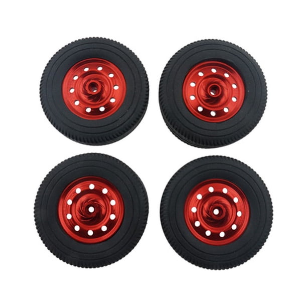 Kit de neumáticos de cubo de rueda de Metal Fiudx 4 Uds para WPL D12 Drift RC camión modificado coche bricolaje