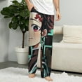 thumbnail image 5 of Demon Slayer Pajamas Pants 3D Printing Wide Leg PJ Pant Loungewear Casual Comfy Sleepwear Lounge Pants for Men WomenM, 5 of 9