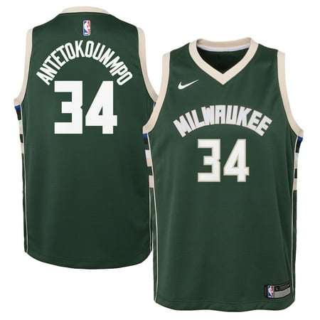 Giannis Antetokounmpo Milwaukee Bucks Nike Youth Swingman Jersey Green - Icon (Best Nike Nba Jerseys)