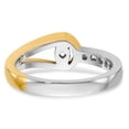thumbnail image 5 of Solid 14k Yellow and White Gold Two Tone Peg Set Engagement Ring with CZ Cubic Zirconia Size 7, 5 of 7