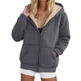 thumbnail image 2 of Hooded Sweatshirt Men, Cozy Solid Hooded Sweatshirt Coat for Winter, 2 of 8