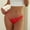 c02Red, variant on LNWUY Low Waisted Thongs for Women Fashion Lace Seamless Thin Breathable Underwear T-Back See Through Panties Red S