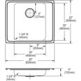thumbnail image 2 of Elkay DRKAD2522404 18 Gauge Stainless Steel 25 x 22 x 4 inch Single Bowl Top Mount Sink - 4 Faucet Holes, 2 of 7