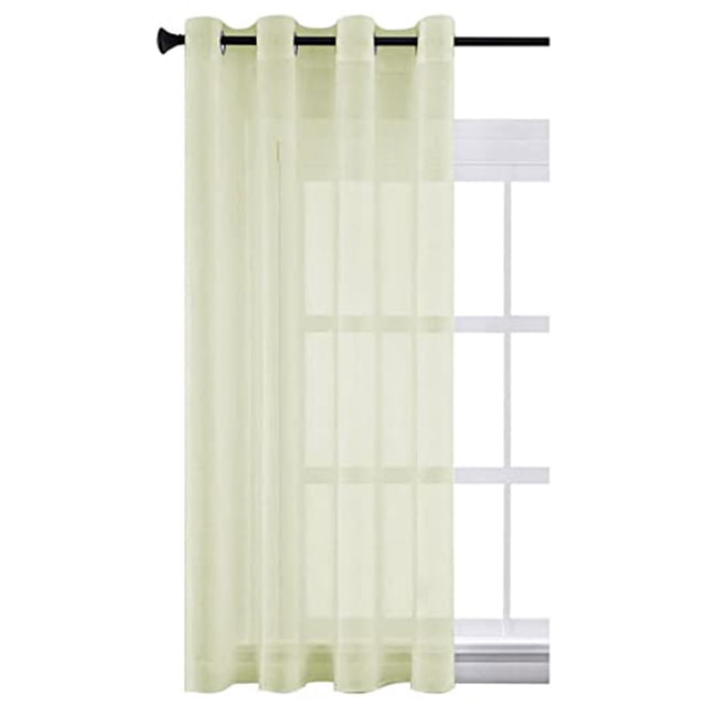 Cortina Traslúcida Ideal para Cualquier Espacio del Hogar Filtro de Luz Solar, Incluye 1 Panel, Medidas: 145 cm x 215 cm, con Aros Metálicos Mod. Hueso