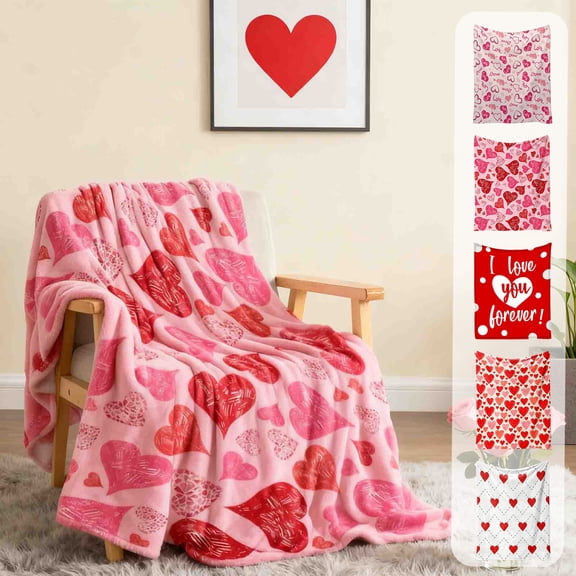 Moocorvic Valentines Day Throw Blanket for Couch 51x39 Inches, Soft Warm Cozy Winter Blankets Gifts for Women,Couple,Mom