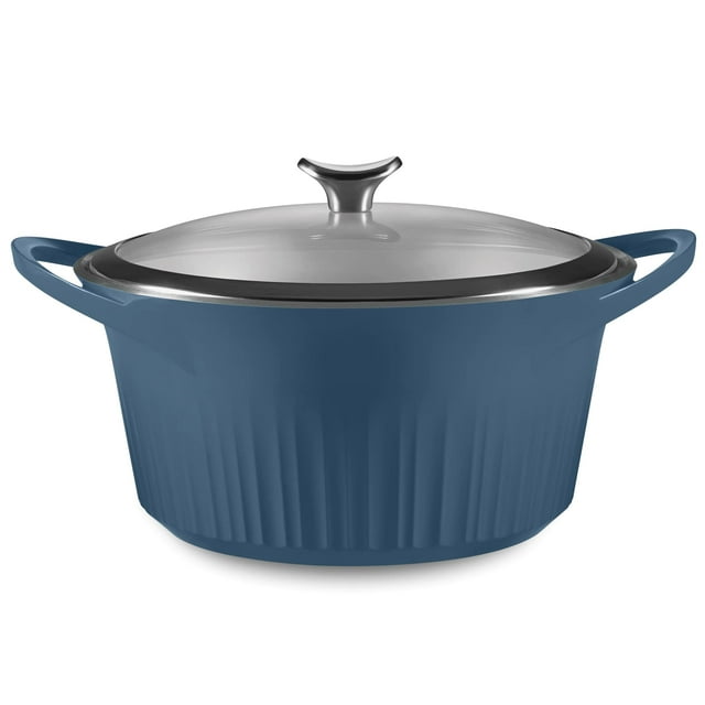 Horno holandés CorningWare QuickHeat de aluminio fundido de 5.5 L con tapa